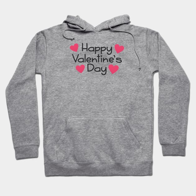 Simple Happy Valentine's Day Handwritten Greeting Hoodie by Jasmine Anderson